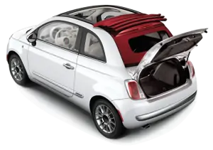 Fiat 500 Cabrio rentals in Corfu 3 Fiat 500C boot